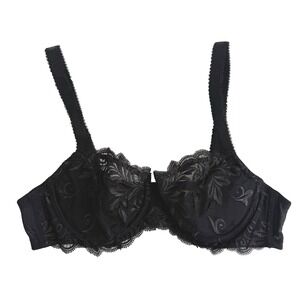 Soma Bra 34 A Sheer Lace Balconet Balconette Demi Underwire Black Sensuous